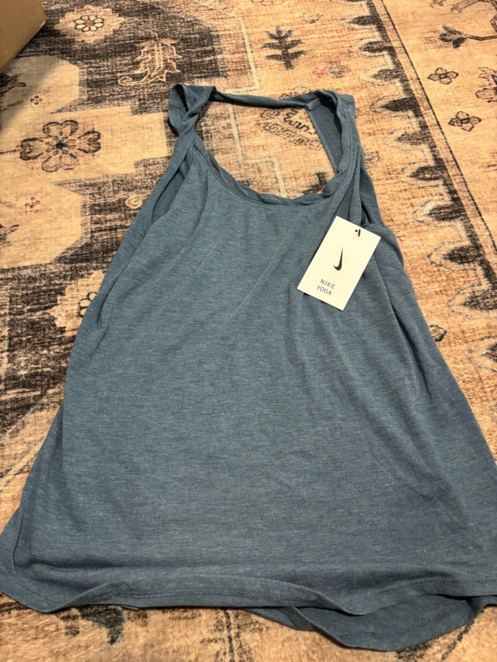 Nike Women's Heather Blue Yoga Tank Top